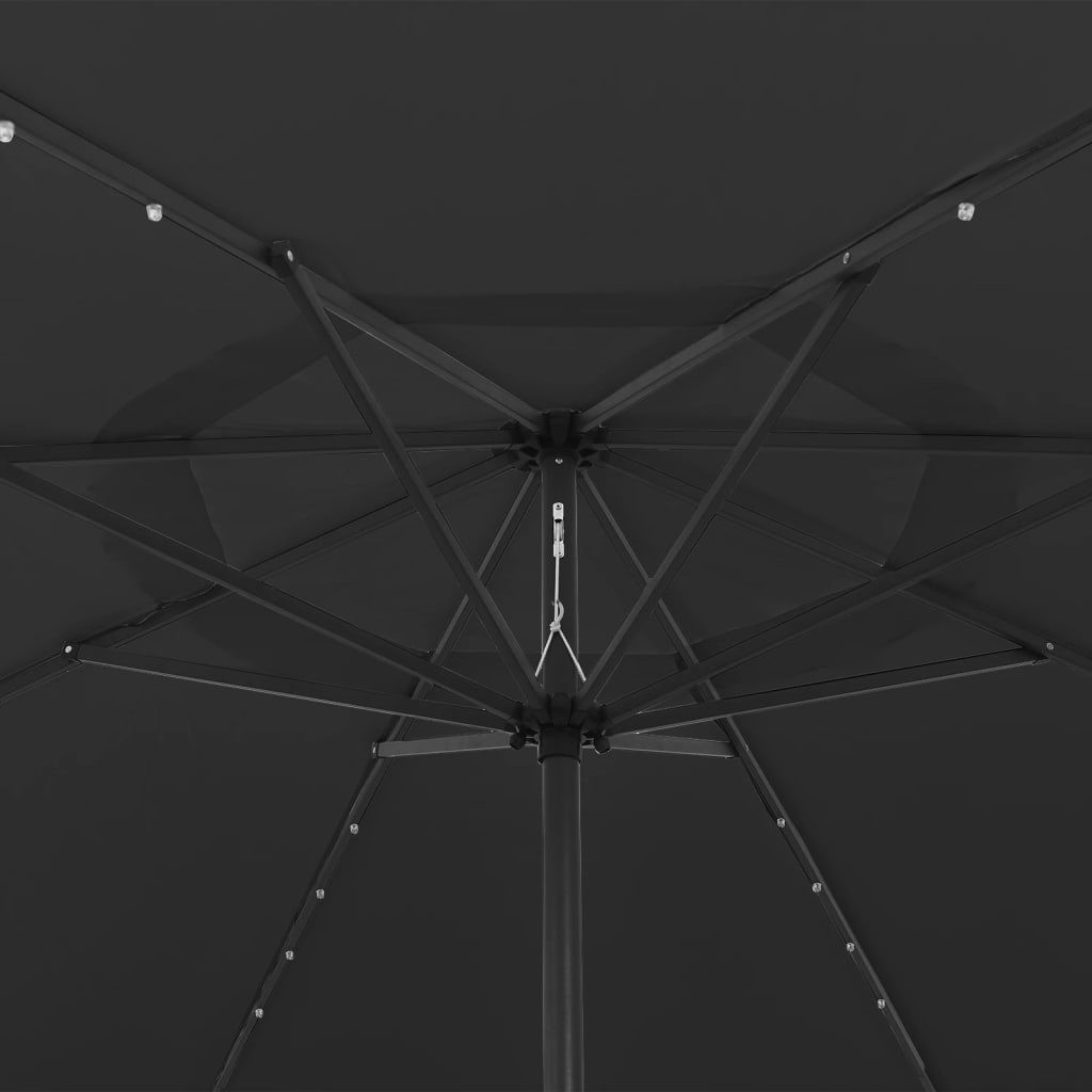 Parasol d'extérieur en métal 400 cm Noir